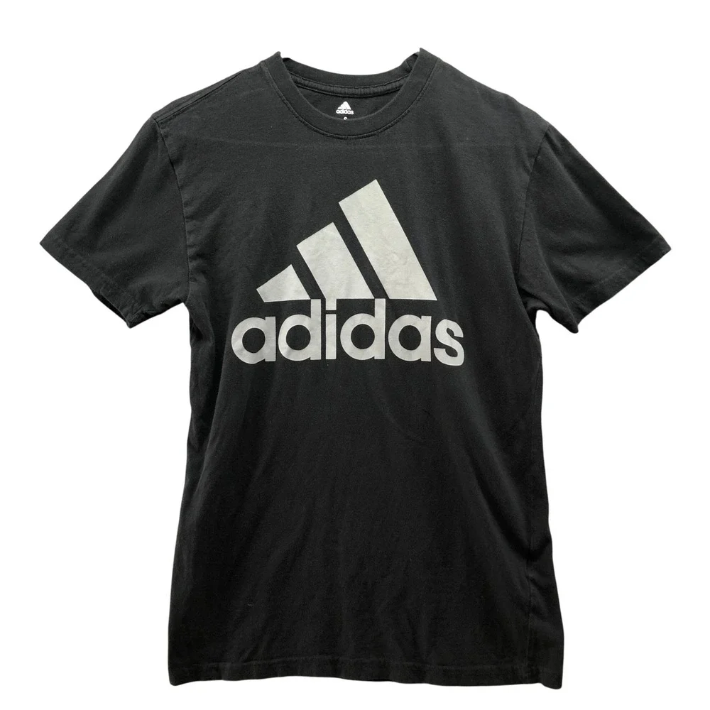 Adidas Golf Graphic Tee‎ Mens Small Black Logo Short Sleeve T Shirt Crew Cotton